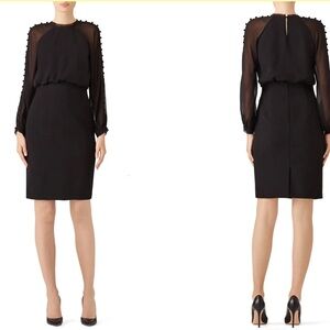 Badgley Mischka Elegant Black Blouson Dress Size 6